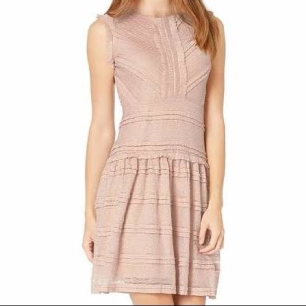 Julia Jordan lace gray ruffle sleeveless dress